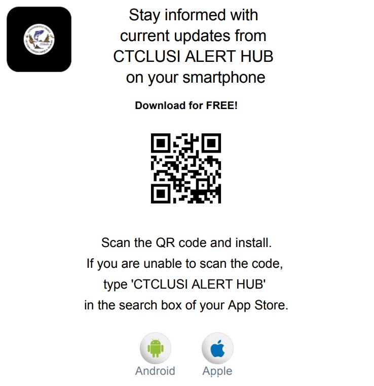 CTCLUSI Alert Hub